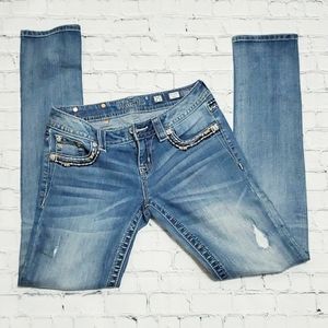 Miss Me 25 Blue Denim Distressed Pant Jeans